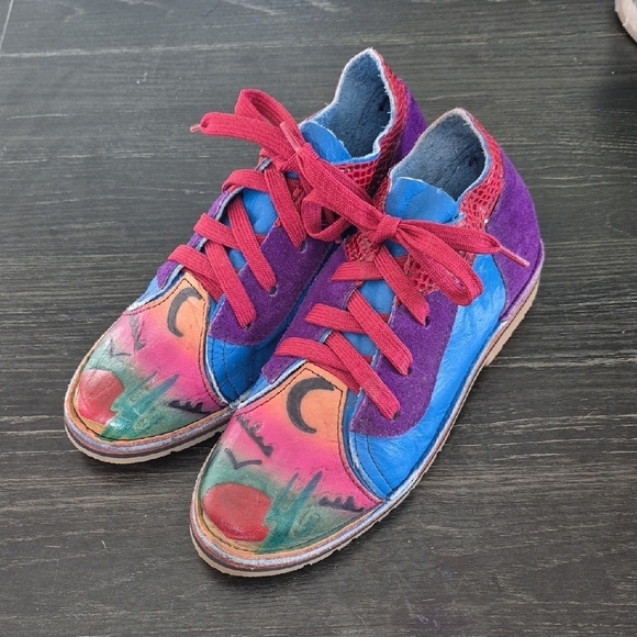 Kids Leather and Suede Lace-Up  Shoes, one of a kind Sz 4.5 Good condition - Picture 1 of 6
